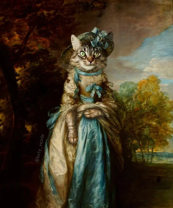 This Artist Swaps People In Classical Paintings With Cats (38 New Pics)