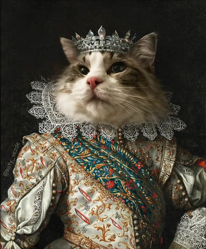This Artist Swaps People In Classical Paintings With Cats (38 New Pics)