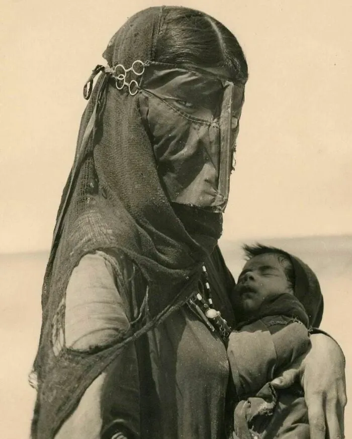 "Mother's Eyes"  The Bedouin Mother; Photograph By Ilo Battigeli, 1948