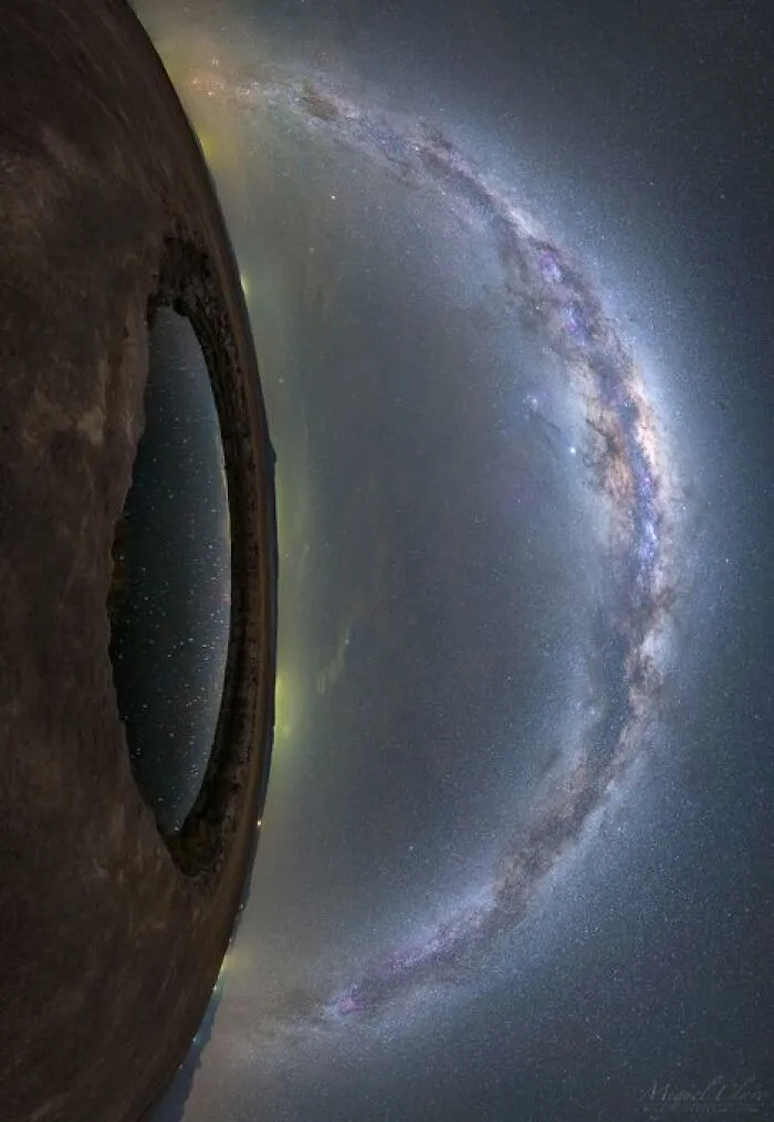 Milky Way From Ojas De Salar In The Atacama Desert Of Chile