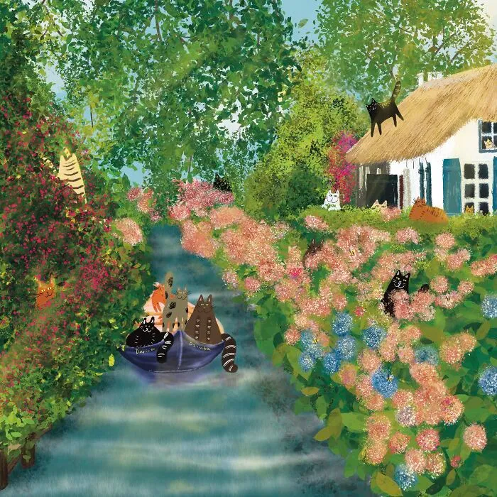 Cats In Giethoorn, The Netherlands