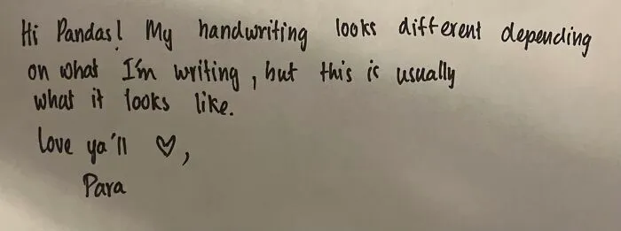 Hey Pandas, Show Us Your Handwriting (Closed)