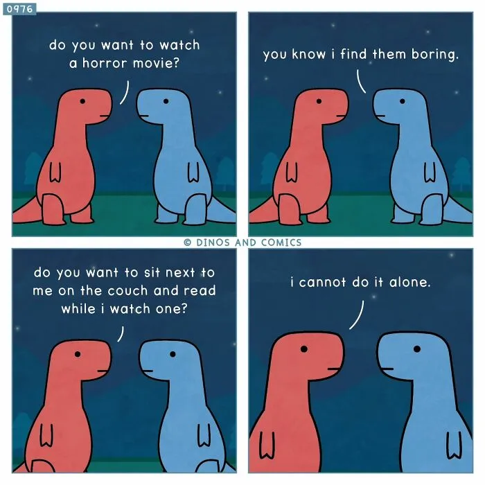 A heartwarming comic about dinosaurs finding hope in each other