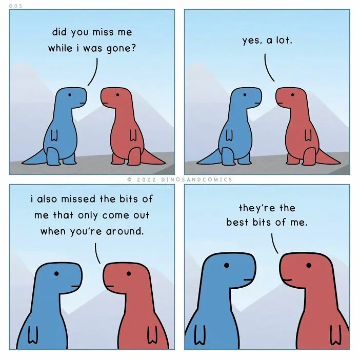 A heartwarming comic about dinosaurs finding hope in each other