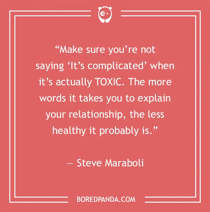 Quote on a pink background about toxic relationships by Steve Maraboli, emphasizing clarity over complexity.