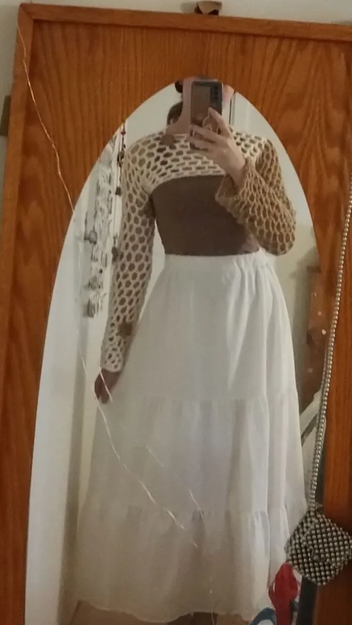 This Shrug I Crocheted (Using A Basic Pattern For The Bare Shrug But Made Up The Colours And Added Flowers)