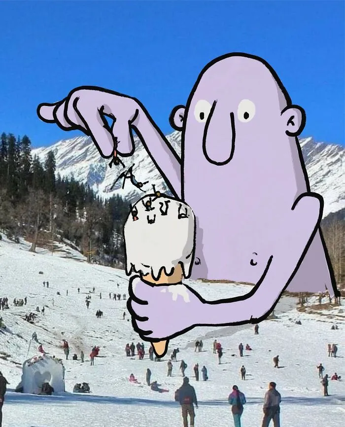 Illustrator Continues To 'Invade' Strangers’ Instagram Photos With Funny Cartoons (33 New Pics)