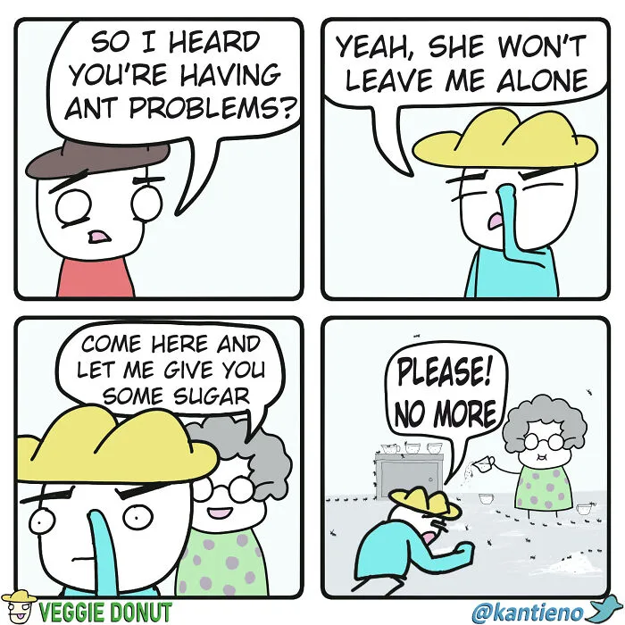 Comics About A Pair Of Friends Having Ant Problems veggiedonut