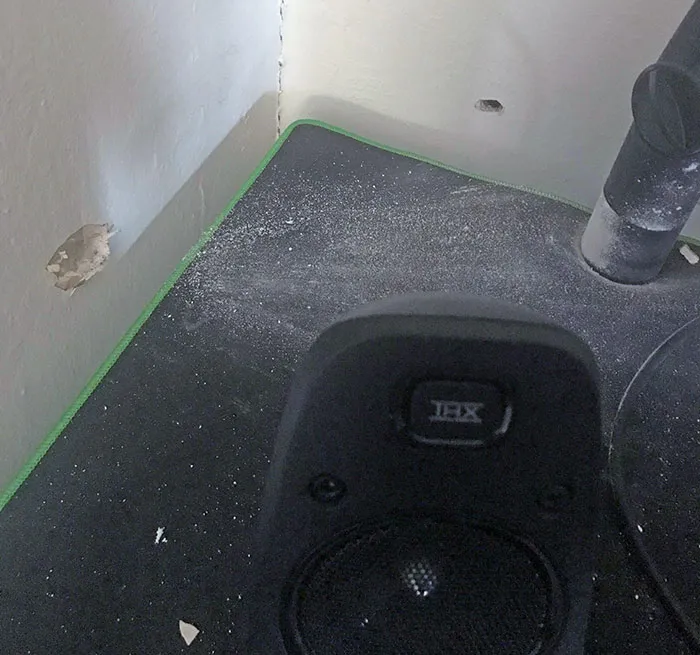 Found Out My Neighbor Sleeps With A Loaded Firearm Today. The Corner Of My Computer Desk Right Behind My Monitor