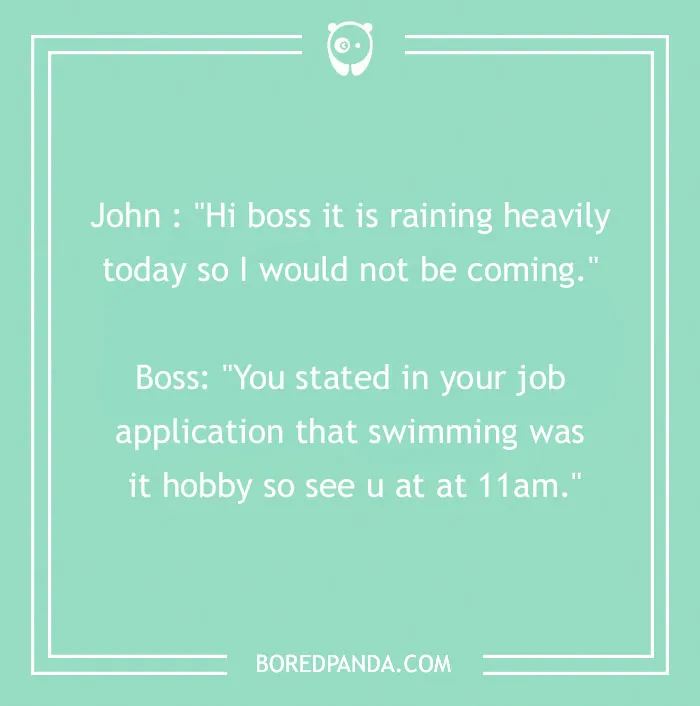 Plot Twist: Swimming to Work Now?