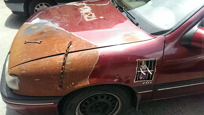 This Car Has A Barbie Doll In A Cage