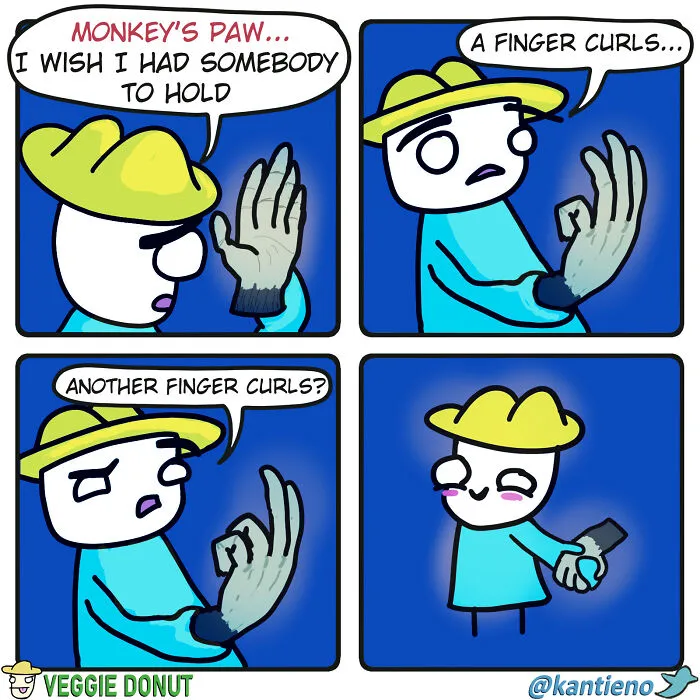 Comics About A Monkey's Paw Holding Hands veggiedonut