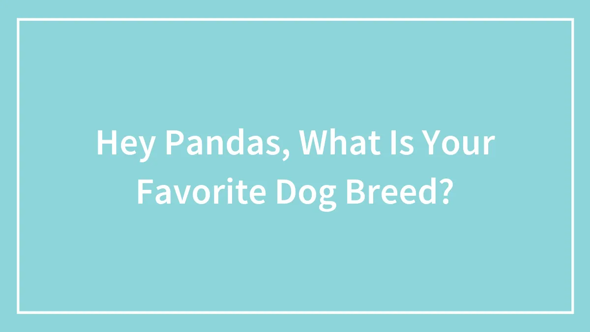 Hey Pandas, What Is Your Favorite Dog Breed?