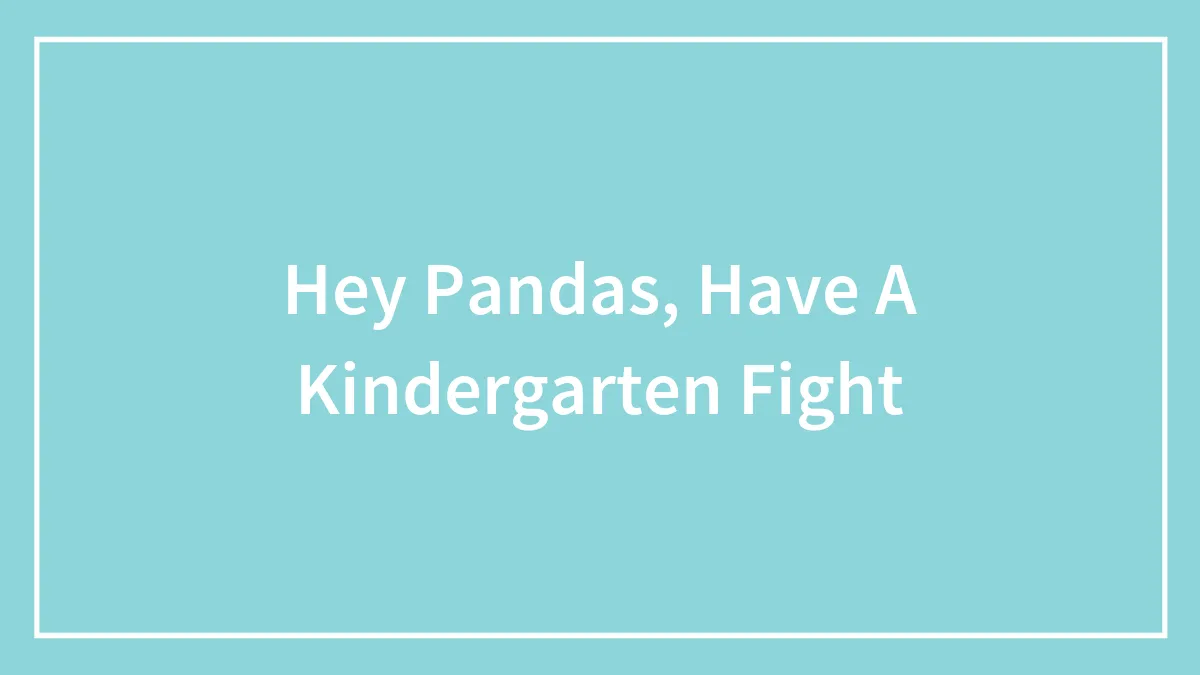 Hey Pandas, Have A Kindergarten Fight
