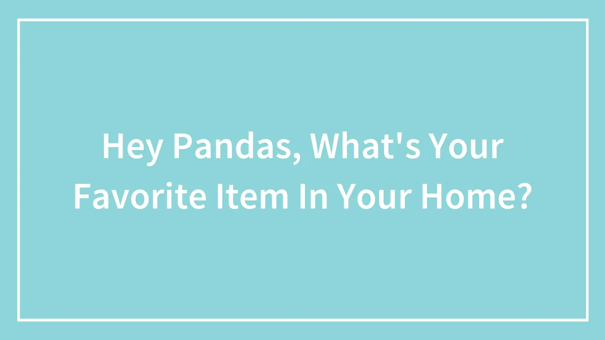 Hey Pandas, What's Your Favorite Item In Your Home?
