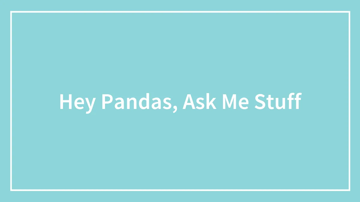 Hey Pandas, Ask Me Stuff