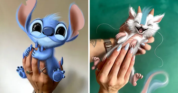 I Do My Own Manicure And Illustrate Imaginary Creatures Matching Its Style (11 Pics)
