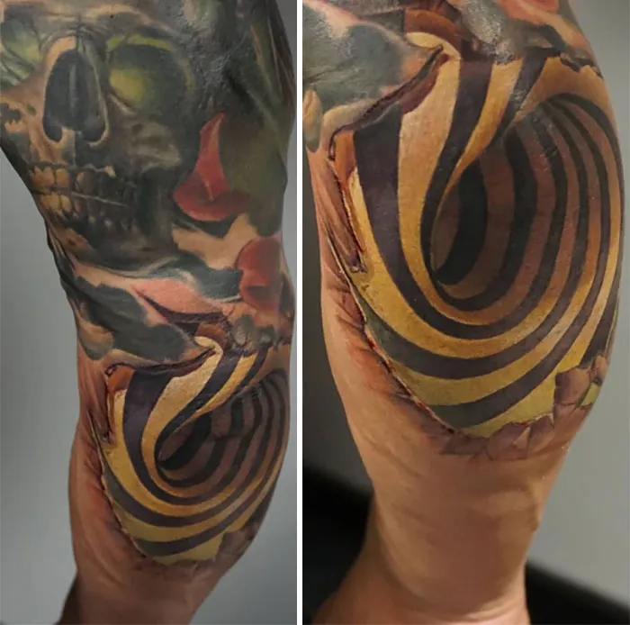 Spiral Elbow Tattoo