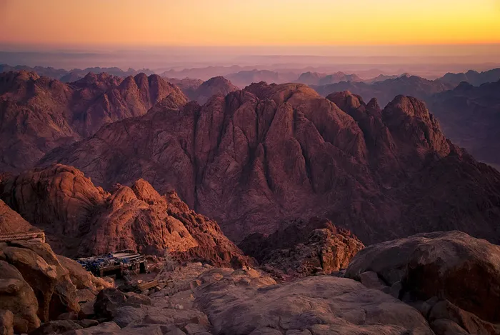 Mount Horeb during a sunset