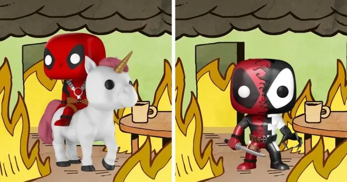 I Put Deadpool Funko Pops Into The "This Is Fine" Meme (21 Pics)