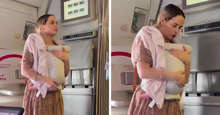 Woman Posts A Video Of Her Attempts To Rock A Baby To Sleep Mid-Flight, Faces Harsh Backlash Online