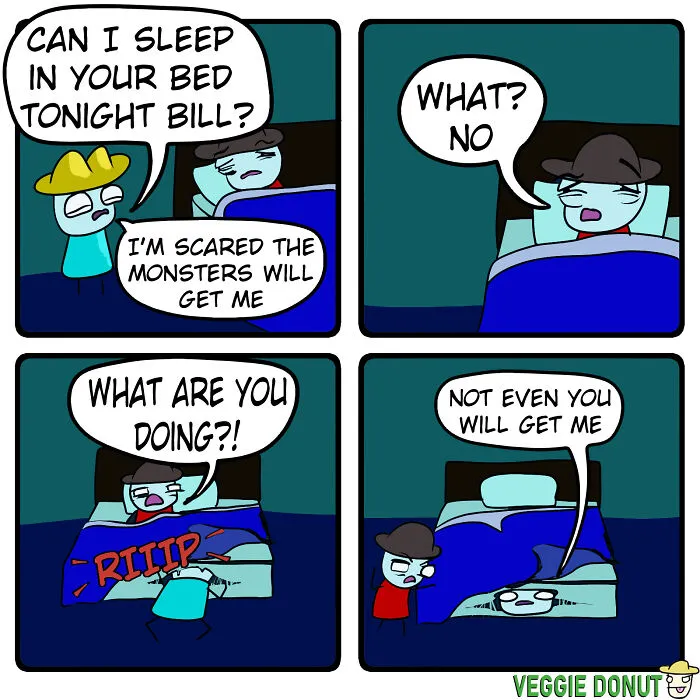 Comics About A Pair Of Friends Scared Of Monsters At Night veggiedonut