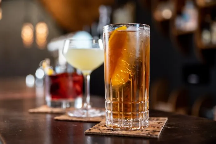 different drinks in the bar