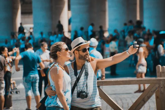 Couple taking pictures