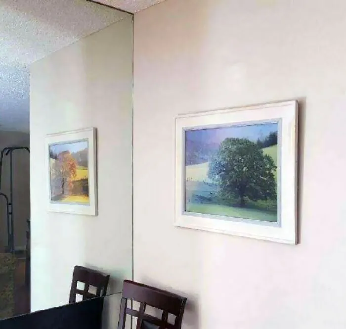 I Hung Up This Picture That Depicts The Four Seasons Based On The Angle You View It From. Hung It Up Next To A Mirror For Added Coolness
