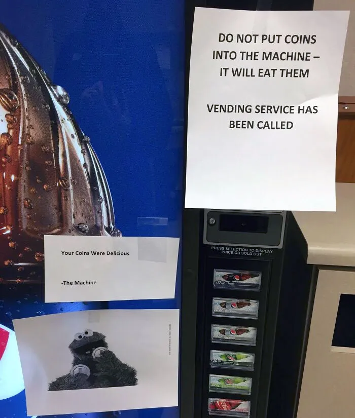 Broken Pepsi Machine At Work