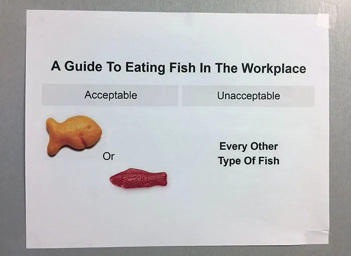 One Day, The Office Smells A Little Like The Ocean. The Next Day, This Appears On The Microwave