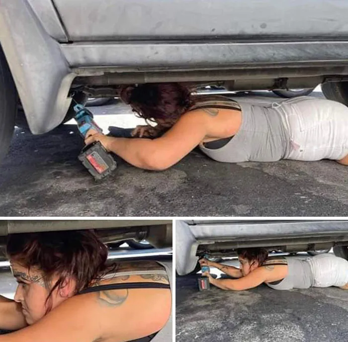 Robando piezas de coche a plena luz del día