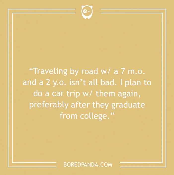 Road trip joke about travelling with kids 