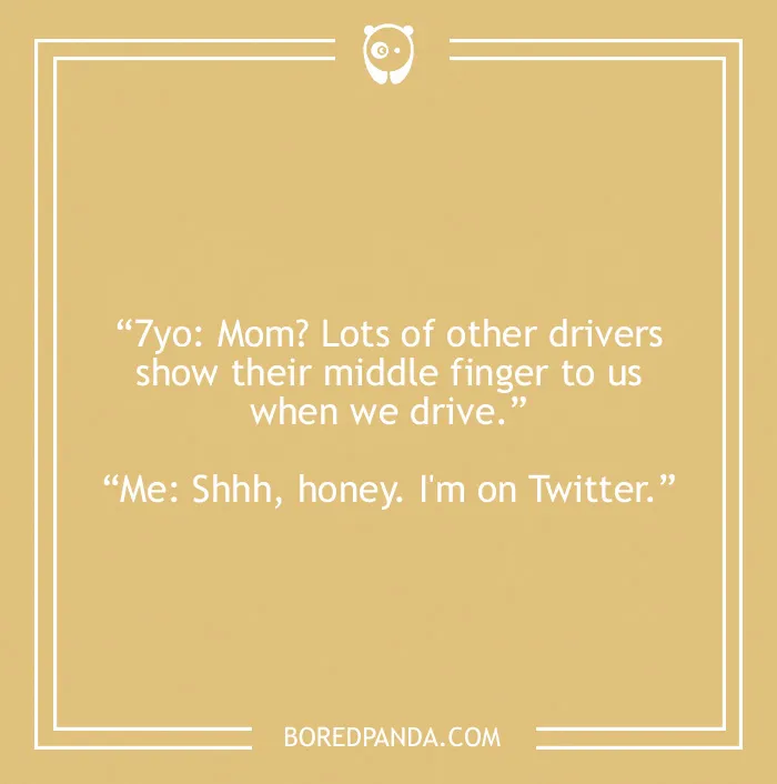 Road trip joke about showing middle finger 