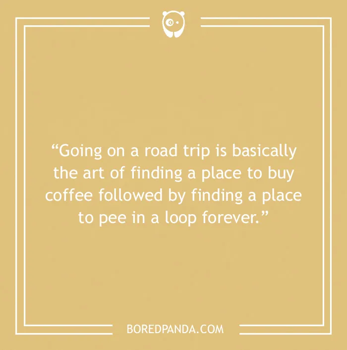 Road trip joke about buying coffee on the road trip 