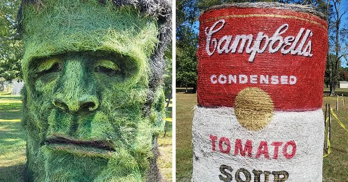 16 Hay Bales That I Sculpted To Look Like Pop-Culture Characters For Last Year’s Halloween (New Pics)