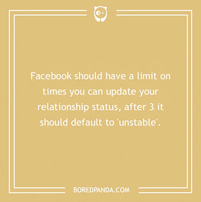 IT Joke about relationship statuses on Facebook
