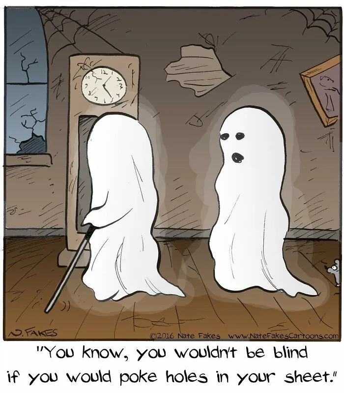 This Comics Artist Makes People Laugh With Single-Panel Jokes, And Here's The Halloween Edition (50 Pics)