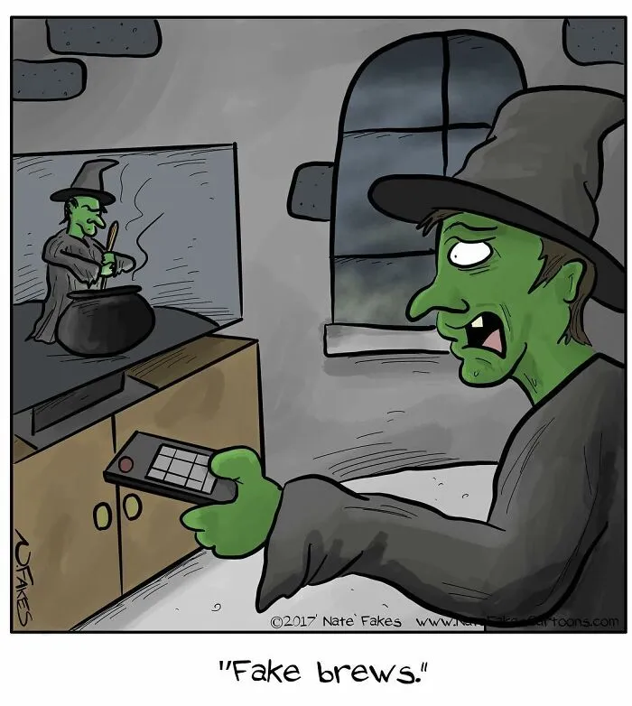 This Comics Artist Makes People Laugh With Single-Panel Jokes, And Here's The Halloween Edition (50 Pics)
