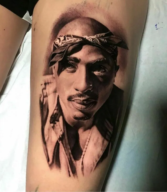 2 Pac Portrait Tattoo