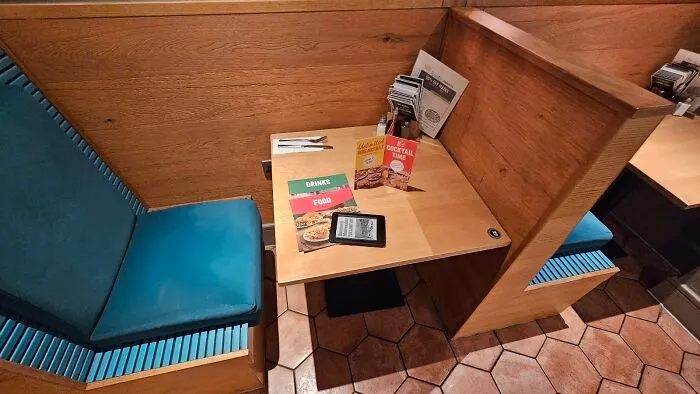 The Pub I'm In Has Little Booths Especially For Solo Diners