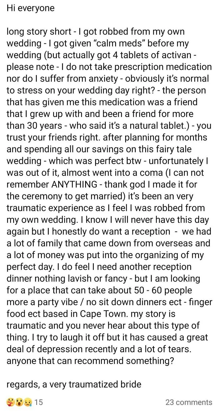 Bride Trusts The Wrong Friend And Is Robbed Of Her Wedding