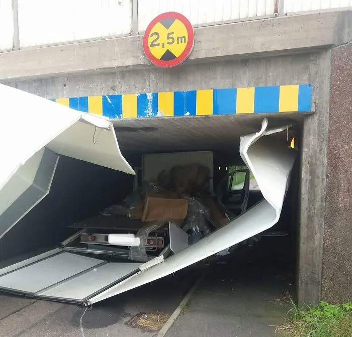 My Colleague Did Not Calculate The Height Of The Truck, And How Low The Bridge Was