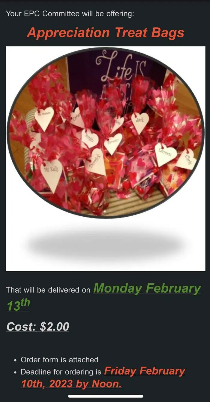Just Got This Email From Our Employee Appreciation Committee