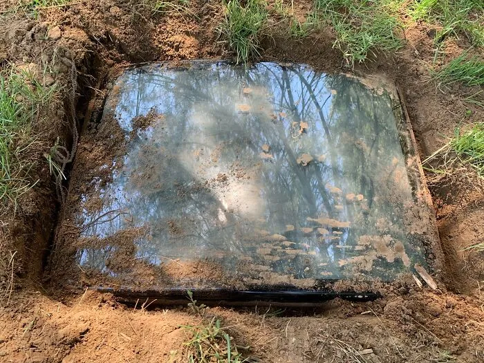 Someone Buried An Old TV In Our Backyard At Some Point