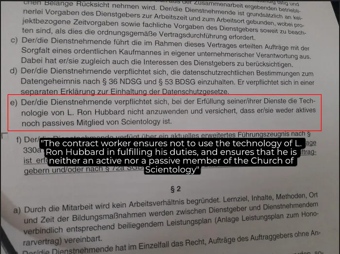 My Freelance Language-Teaching Job In Germany Does Not Allow Scientologists Or Scientology Teaching Methods