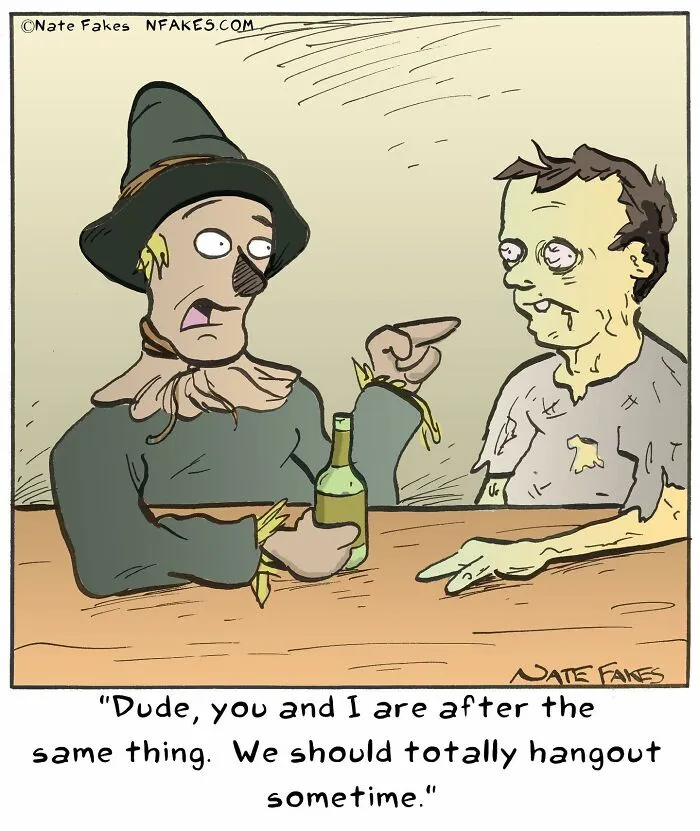This Comics Artist Makes People Laugh With Single-Panel Jokes, And Here's The Halloween Edition (50 Pics)