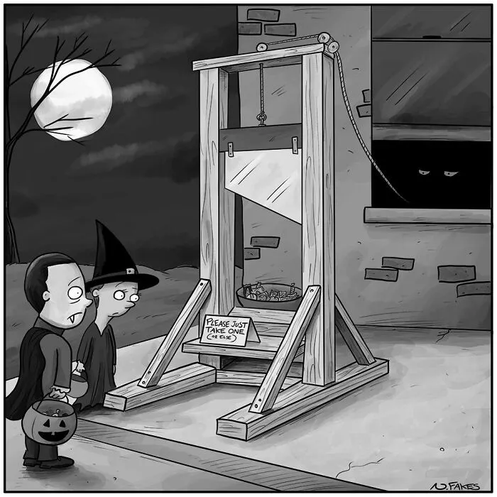 This Comics Artist Makes People Laugh With Single-Panel Jokes, And Here's The Halloween Edition (50 Pics)