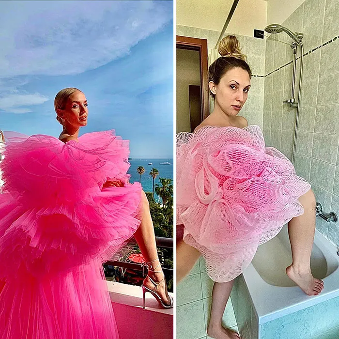 This Couple Hilariously Recreates Influencer Photos With Stuff They Find At Home, And Here’s The Result (35 Pics)