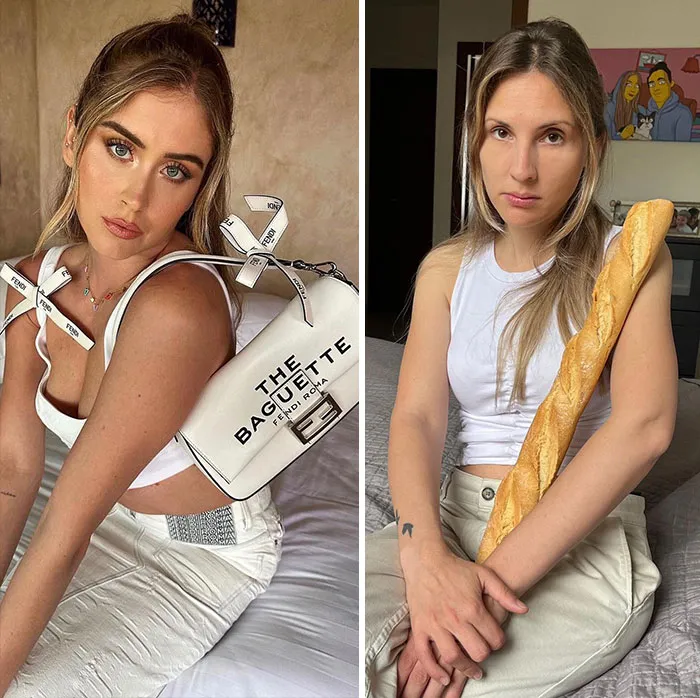 This Couple Hilariously Recreates Influencer Photos With Stuff They Find At Home, And Here’s The Result (35 Pics)